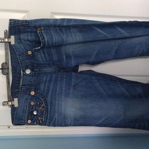 True religion rainbow joey jeans seat 34 color blue size 38 inseam 35inch